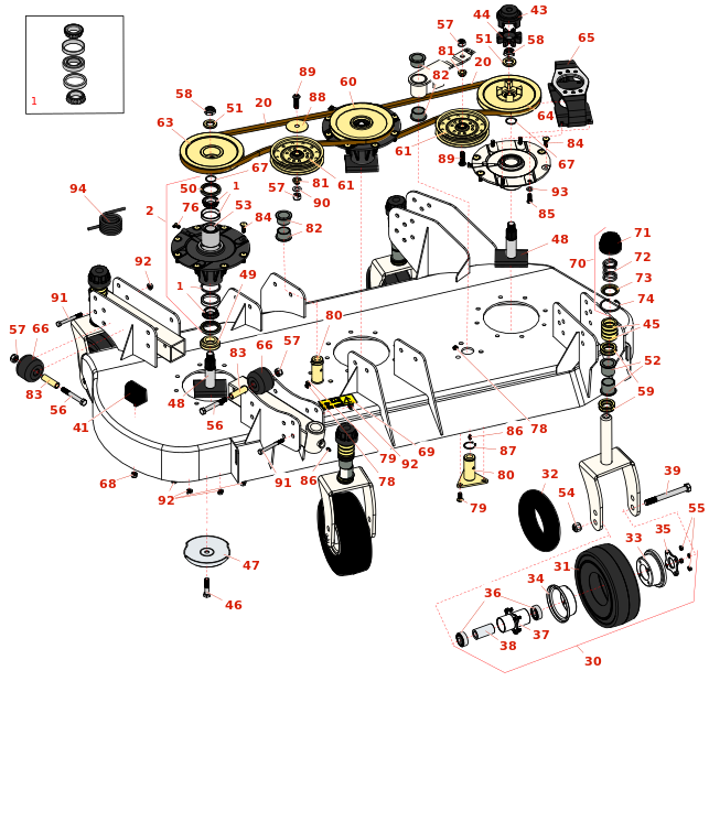 Toro Groundsmaster 5910-D LH Rotary Deck - Model 31603