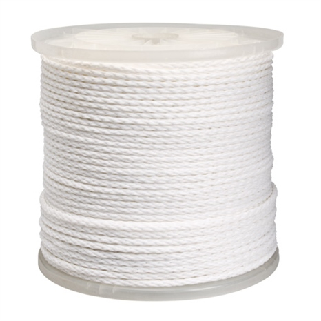 Hollow braid poly rope - white 1/4 x 1000ft