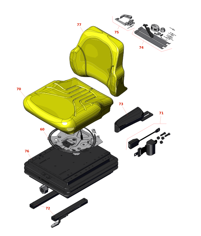 John Deere 7700A Reel Mower Seat