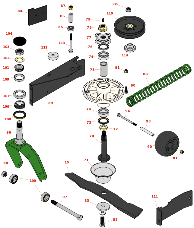 John Deere Z925A ZTrak Zero-Turn Mower Deck Parts