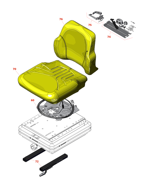 John Deere 7500 Reel Mower Seat