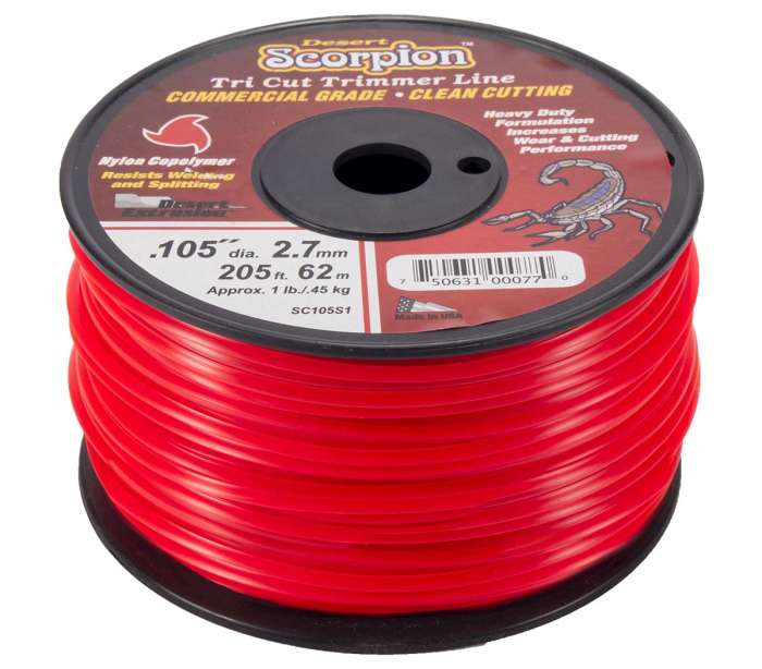 Trimmer line scorpion™ shaped red .105" / 2.7mm