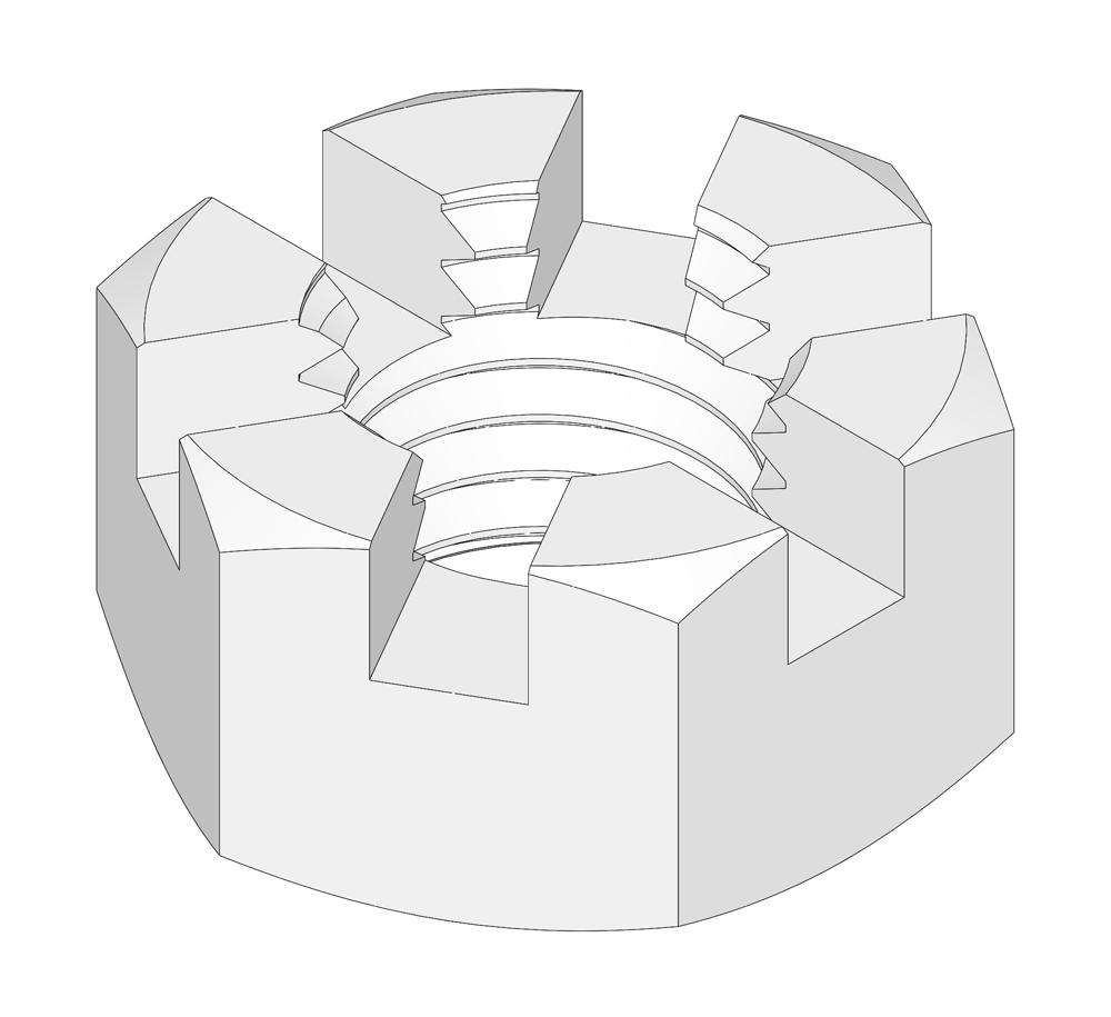 Nut - 5/16-24 hex slotted