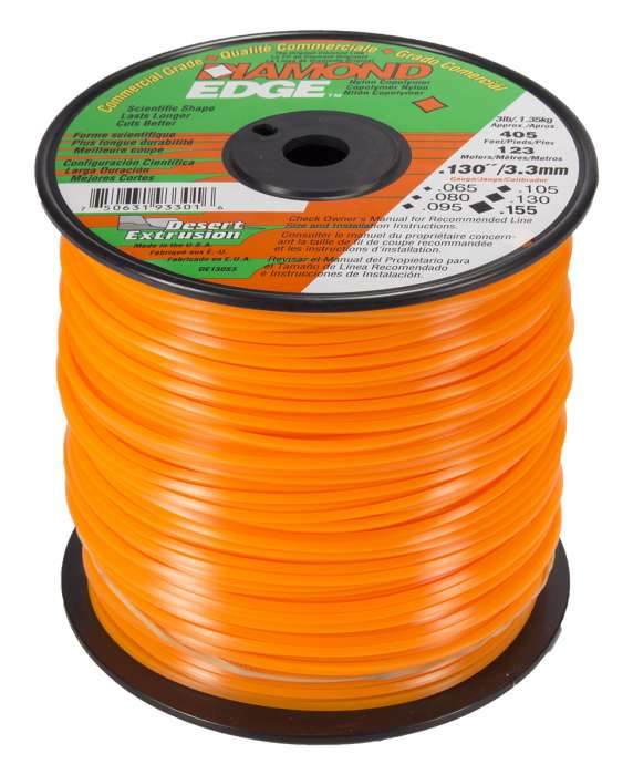 Trimmer line diamond edge™ shaped orange .130" / 3.3mm