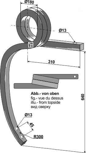 Double coil spring, right