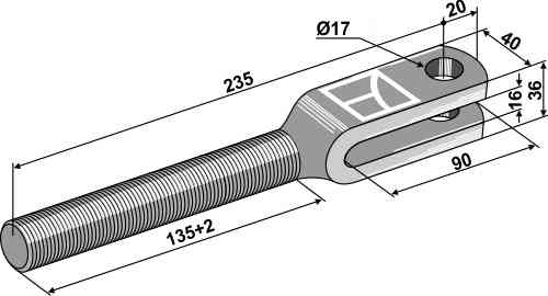 Hubstangengabel M24x3 Rechtsgewinde