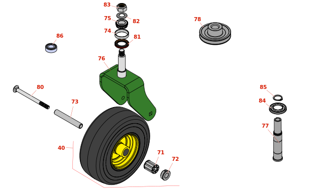 John Deere 636M Quik-Trak Stand-On Mower Deck Parts