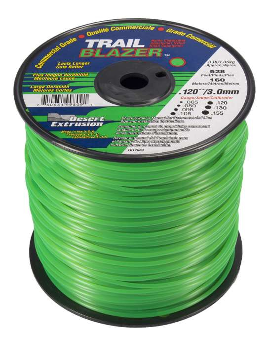 Trimmer line trailblazer™ round green .120" / 3.0mm