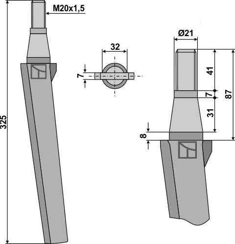 Tine for rotary harrows