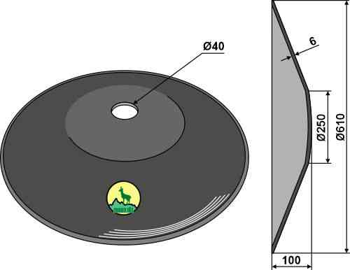 Plain disc Ø610x6 - truncated 31-0751