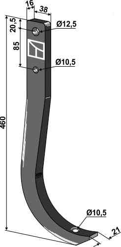 Tine fitting for Lemken Kompaktor 4653901