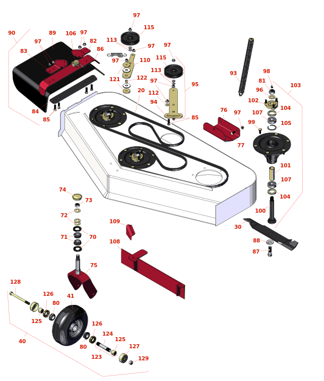 Toro GrandStand Mower 48in Deck Parts