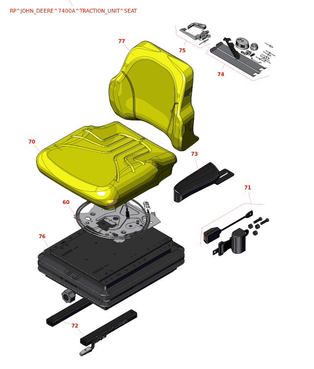 John Deere 7400A Rotary Mower Seat