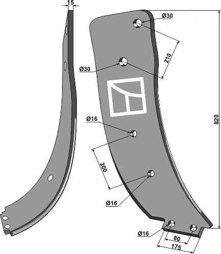 Subsoiling shank - right model