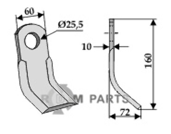 RDM Parts Y-klinge egnet til Tortella 2987020