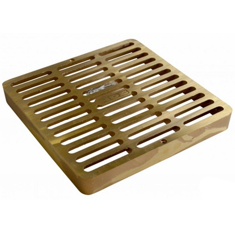 Square grate - 12" brass