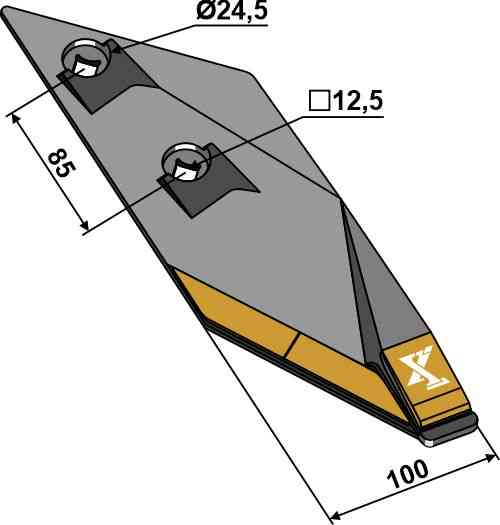 Schaarpunt B2SHR - rechts passend voor Lemken 3364250