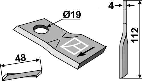 Rotary mower blade fitting for Fella 131117