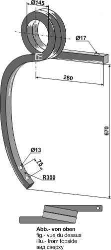 Double coil spring, right