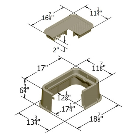 Carson valve box w/lid 1419-6x spec grade - tan icv