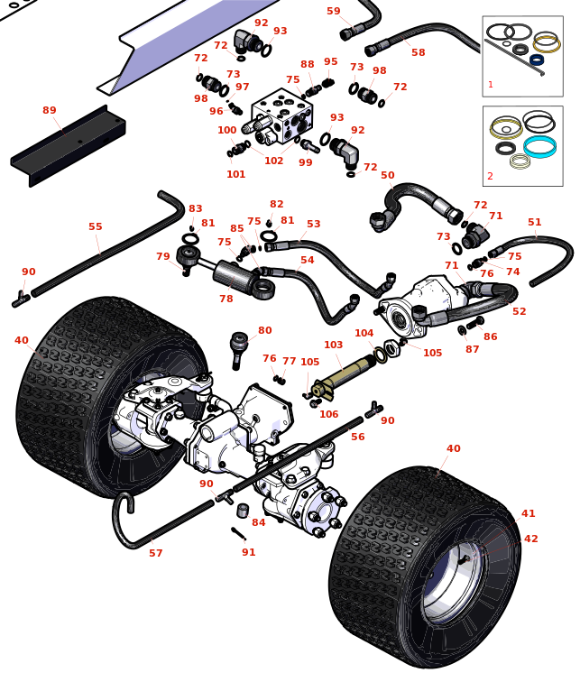 Toro Groundsmaster 4010-D Rear Wheels