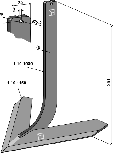 Tine with share 320mm