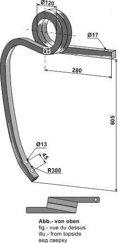 Double coil spring, right