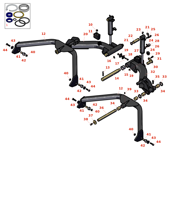 Toro Groundsmaster 4700-D Lift Arms No. 2 & 3