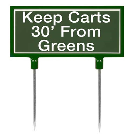 Sign - green keep carts 30ft from green