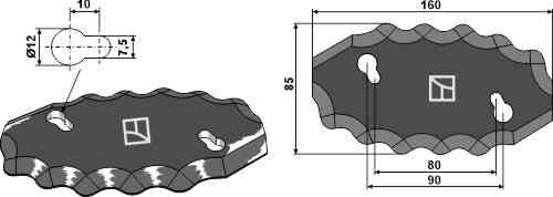 Food mixer knives - hard metal faced fitting for Storti 16800058