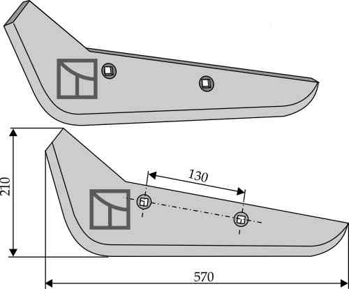 Beet lifter share, left model