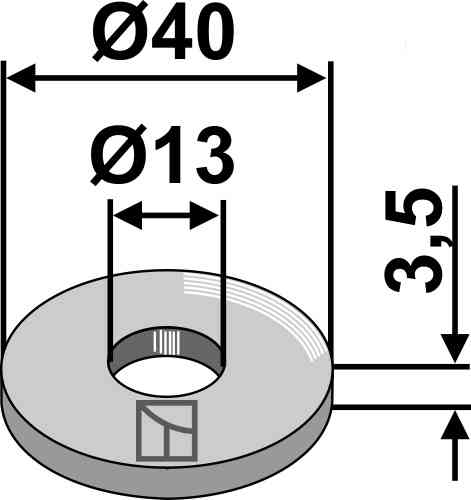 Scheibe Ø40x3,5xØ13