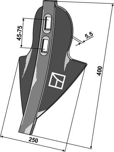 Donax-stubble share fitting for Rabe GG-16 6340.03.02