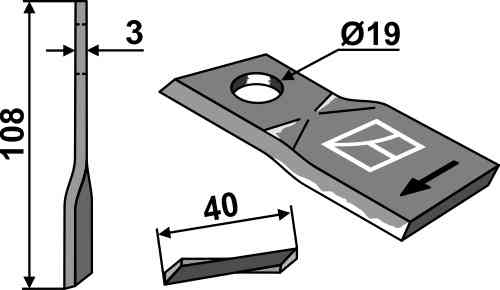 Rotary mower blade fitting for Reform 226611657