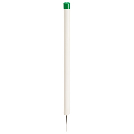 Pvc hazard marker with spike - 24 in white/green cap