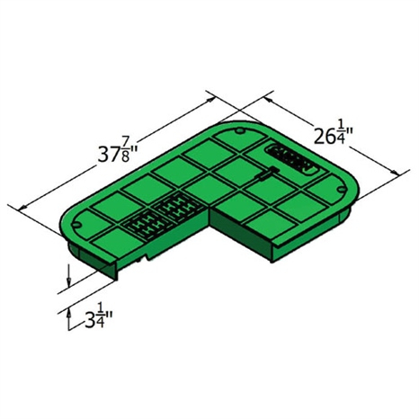 Carson t-cover lid only - 2436 green blank