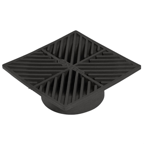 Square grate - 6" black for 3"/4" pipe