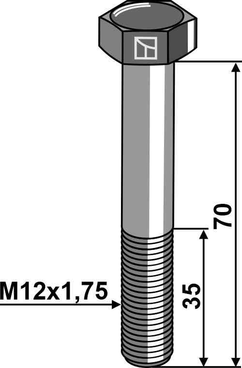 Hexagon bolt M12 without nut