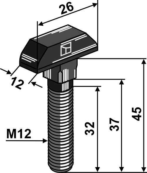 Lijstbout M 12 x 45 passend voor Kemper 14751