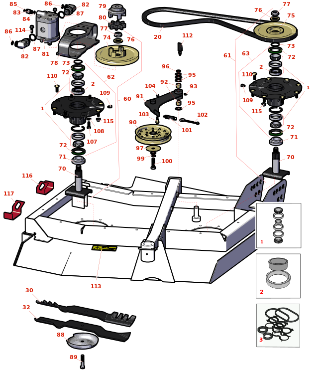 Toro Groundsmaster 4110-D Left-Hand Deck Lift Arms and Spindle