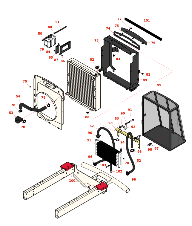 Toro Reelmaster 5410-D Radiator & Cooling System