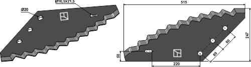 Food mixer knives - hard metal faced fitting for DeLaval 184020373