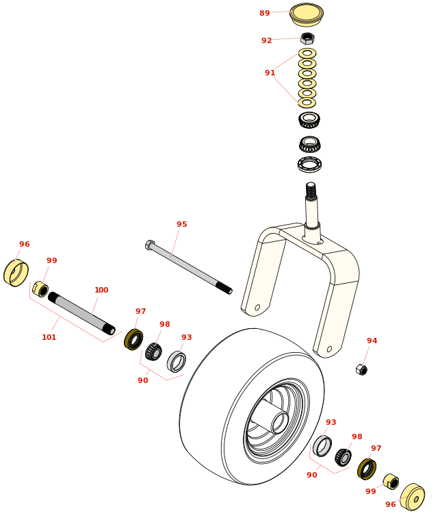 Toro Z Master Professional 7500-D Caster Wheel