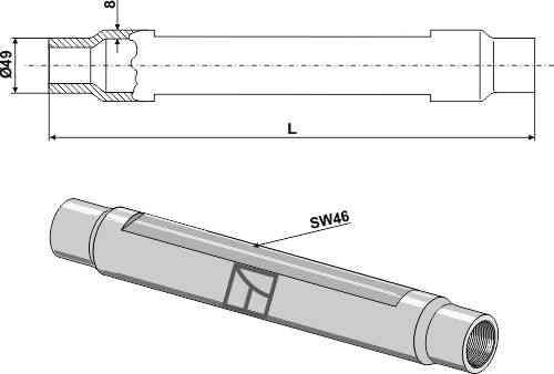 Tube M36x3