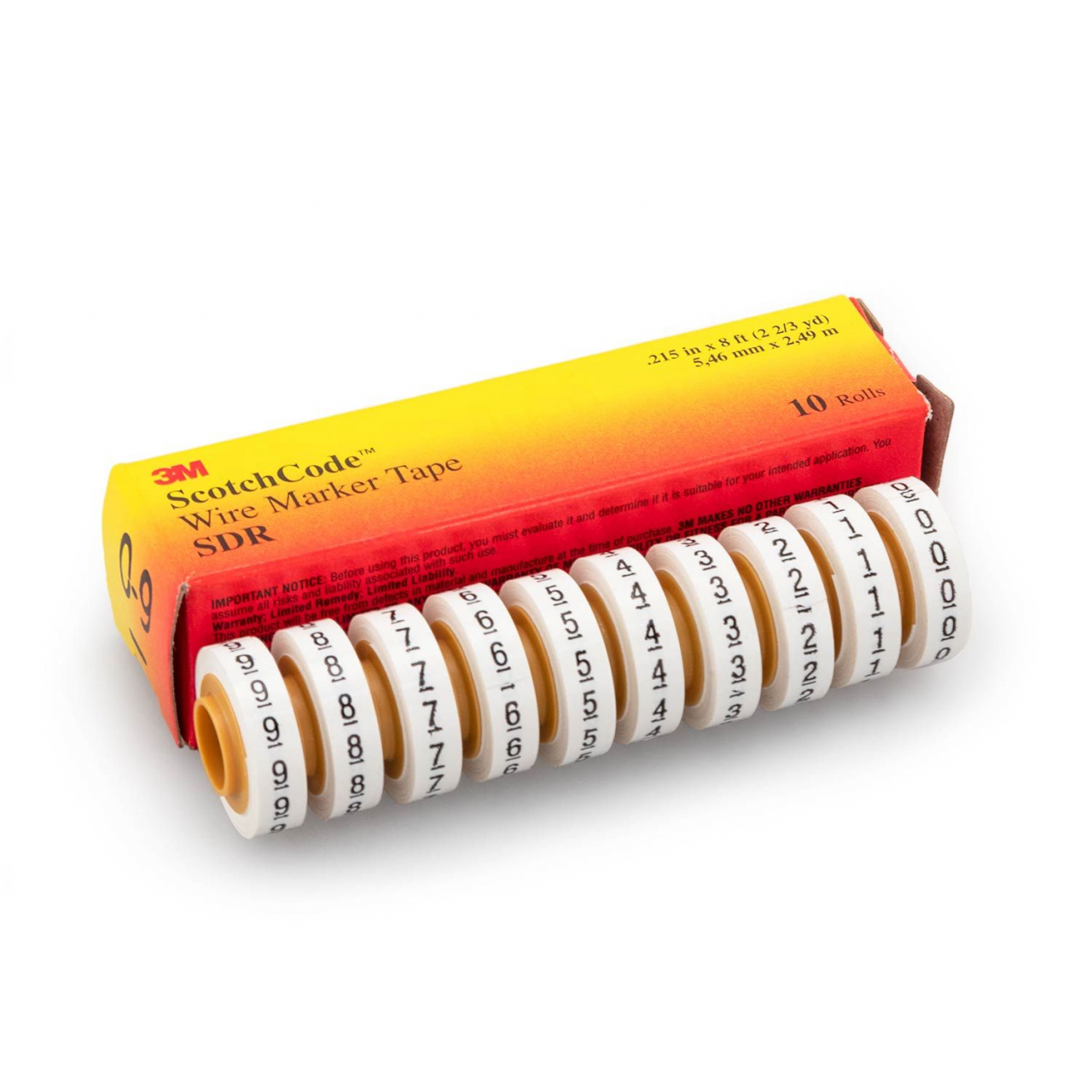 3m wire marker tape - set no. 0-9