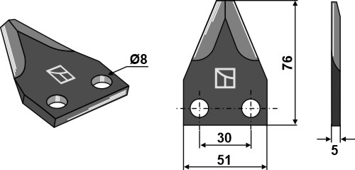 Futtermischwagenmesser - Hartmetall beschichtet geeignet für Mayer 714481