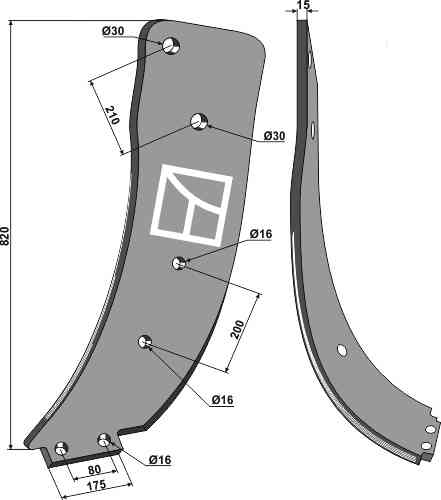 Subsoiling shank - left model