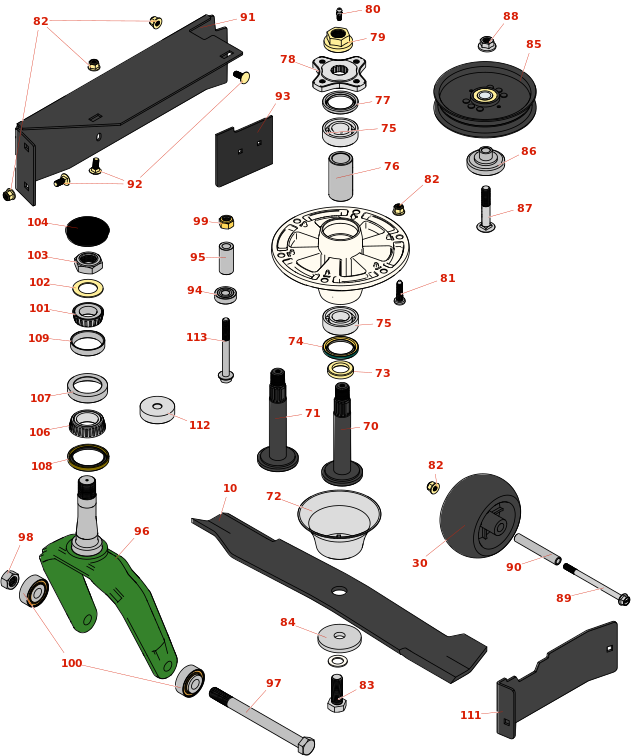 John Deere Z930A ZTrak Zero-Turn Mower Deck Parts