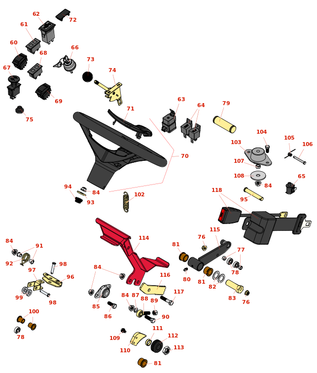 Toro Groundsmaster 360 Steering Control Components