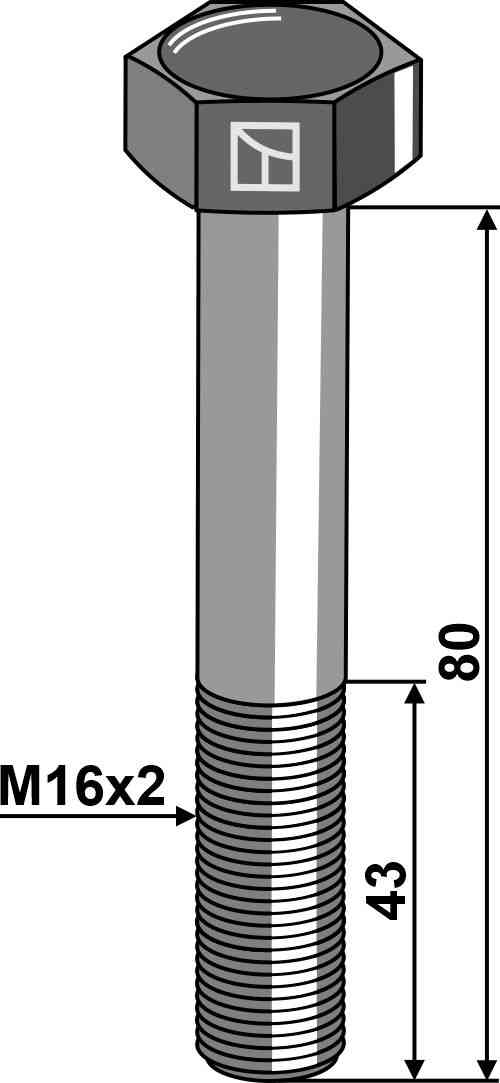 Hexagon bolt M16 without nut